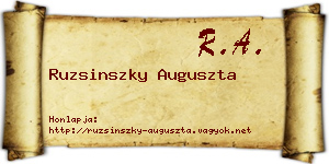 Ruzsinszky Auguszta névjegykártya